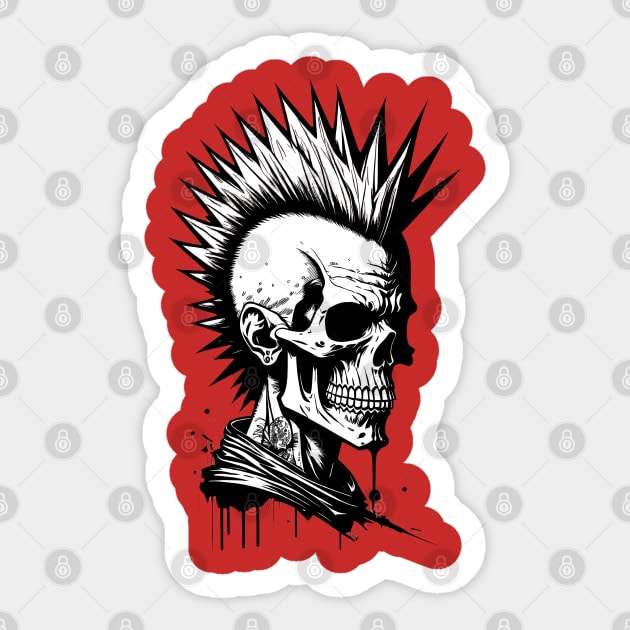 Skull Punk Sticker by DeathAnarchy